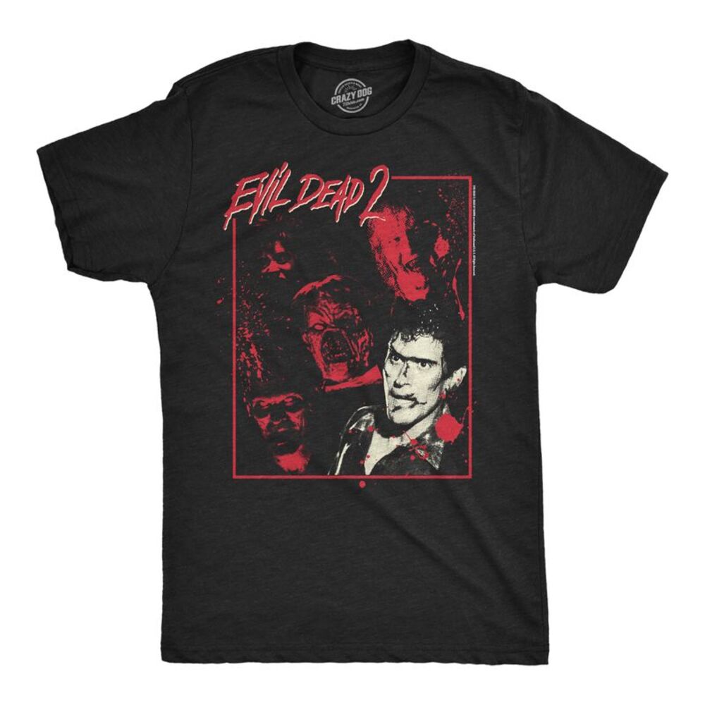 Mens Funny T Shirts Evil Dead 2 Multishot Horror Movie Tee For Men